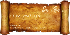 Szuhi Zsófia névjegykártya