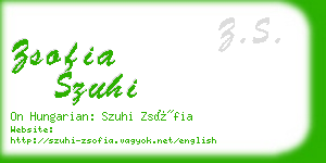 zsofia szuhi business card